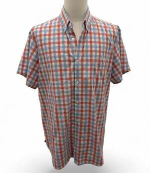 Mizzen+Main Leeward Collection XL Standard Fit Short Sleeve Gingham Button Down
